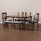 Baxton Studio Gabriel Grey Upholstered and Walnut Wood 6-Piece Dining Set 171-10951-10917-10520 - alternate 8